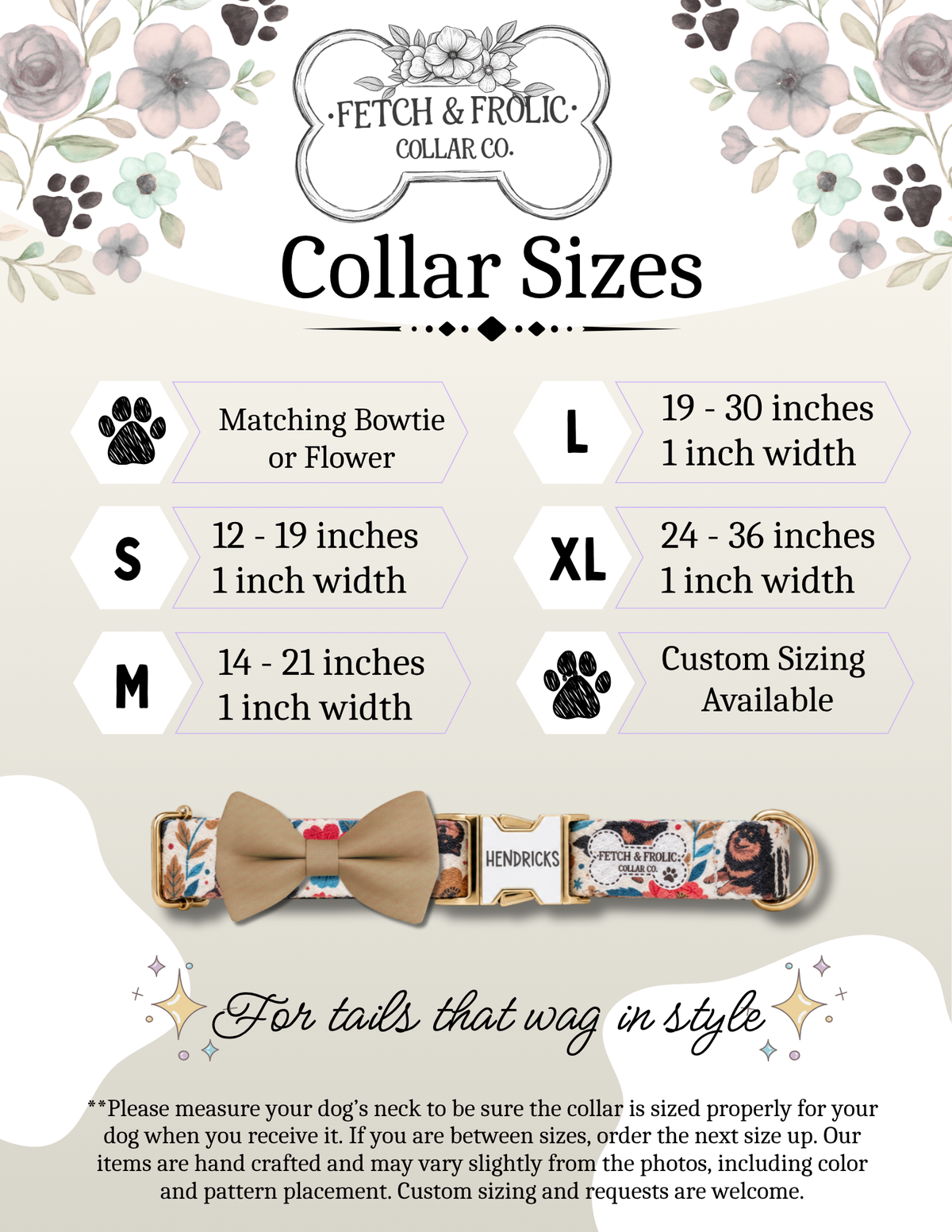 Floral Ghosts Dog Collar