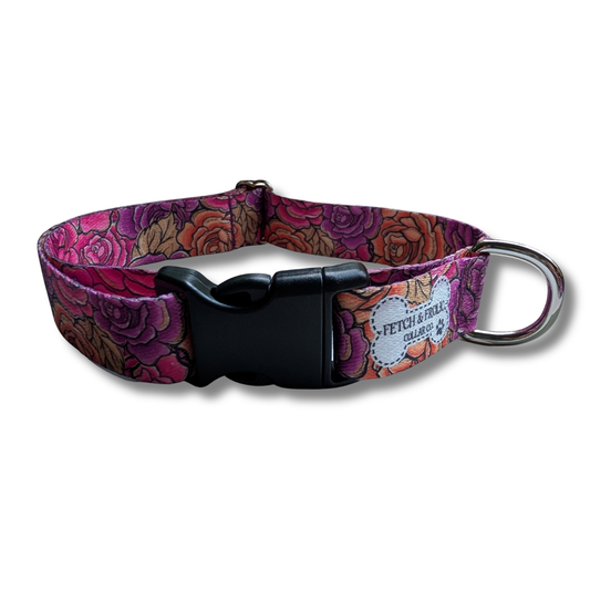 Halloween Roses Dog Collar
