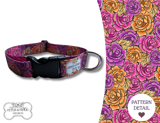 Halloween Roses Dog Collar