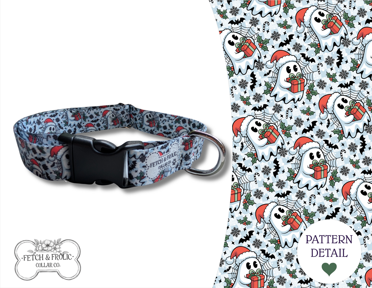 Merry Little Ghosts Christmas Dog Collar